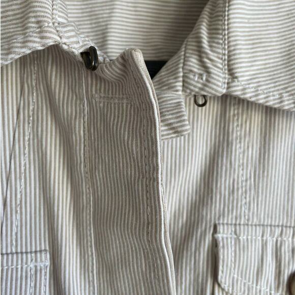 Liz Claiborne Women Cotton Jacket 6 Pin Stripe Lightweight Chic Preppy Retro Y2K - Picture 9 of 12